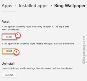 repair or reset bing