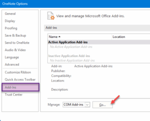 add ins onenote go 1