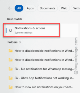 notifications and actions