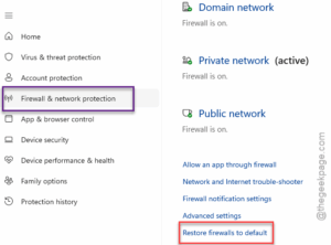 restore firewall