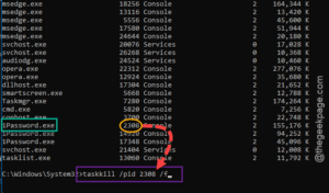 taskkill pid