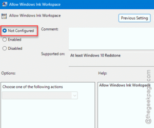 allow windows ink not conf