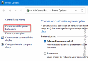 choose what the power buttons do