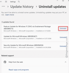 feature update kb573 uninstall