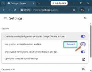 google chrome hardware accleration