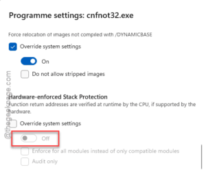 hardware enforce stack off