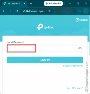 log in to router