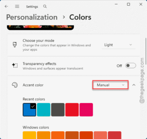 manual accent color