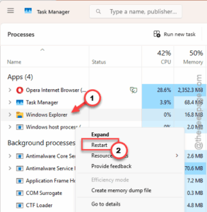 explorer restart