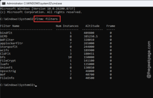 fltmc filters