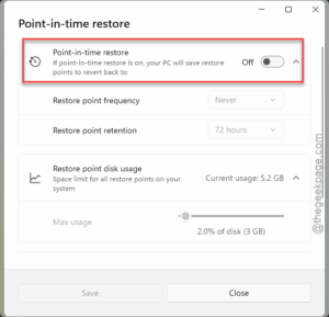 point in time off