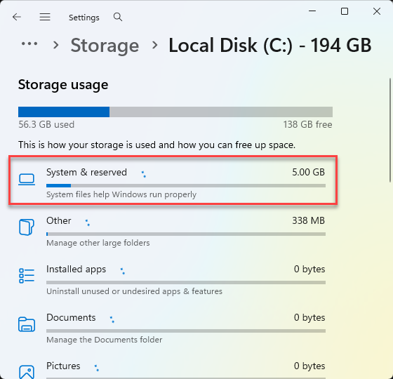 Capability Access Manager Eating 500GB storage on Windows 11 - Here's the Fix 3 system and reserved