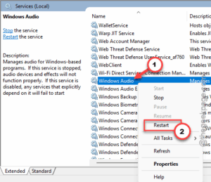 windows audio restart 2