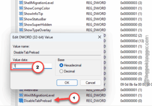 1 ok disable tab preload
