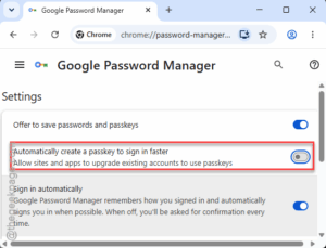 automatically create a passkey