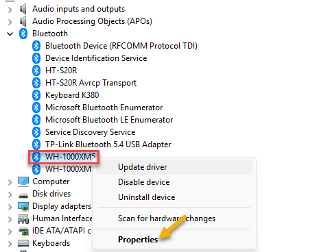 Fix Xbox Controller Disconnecting via Bluetooth in Windows 11 1 bluetooth props 1st