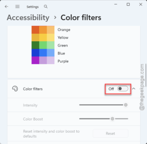 color filters off