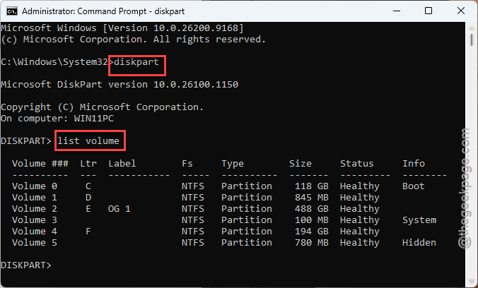 Fix Dev Drive (ReFS) Locked to Read-Only in Win 11 3 diskpart list volume