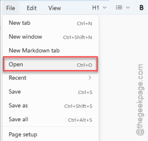 file open notepad