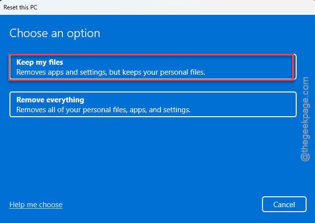 Fix "Reset this PC" Failing or Rolling Back in Windows 11 3 keep my files