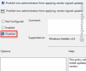 prohibit non admin disabled