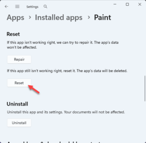 reset paint