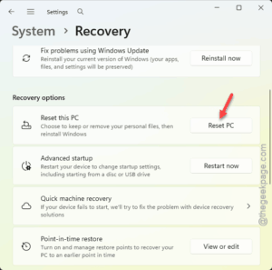 reset this pc