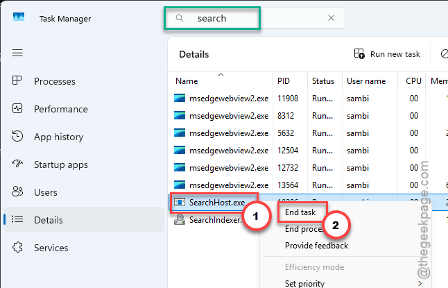 Fix Windows 11 Search Showing Only Icons (No Text) 1 search host exe end