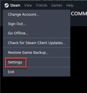 settings steam