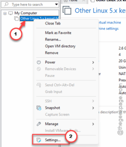 vmware settings