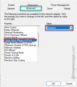 ipv4 send offload disabled