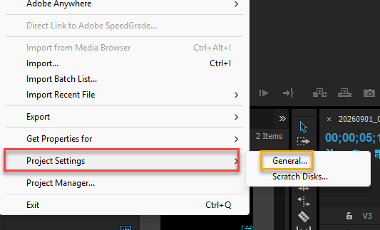 Fix Adobe Premiere NPU Export Crash on Copilot+ PCs 1 project settings general