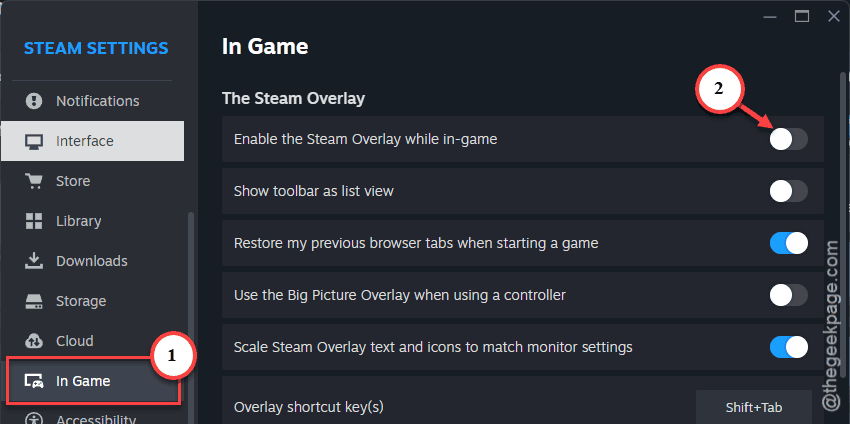 Fix Games Losing Focus on Every Click in Windows 11 25H2 2 enable steam overlay while in game off