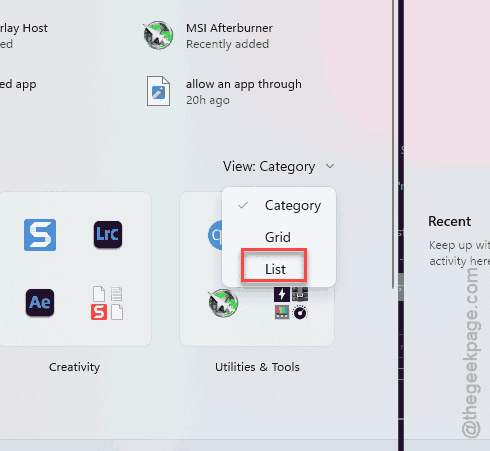 Fix Start Menu "All Apps" List Showing Blank (Win 11) 1 list view in start
