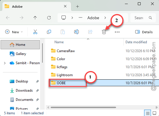 Fix Premiere Pro 2026 "App is Damaged" and Stuck Updates Issue 3 oobe delete