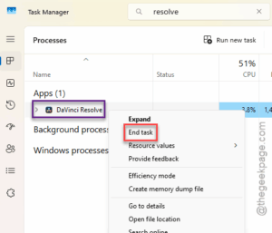 resolve end task