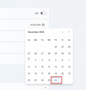 upto this date block